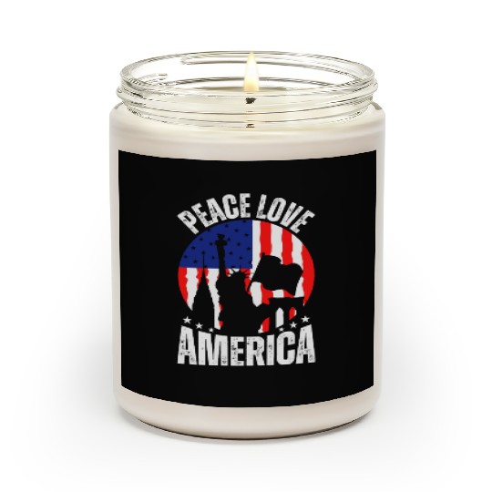 "Peace Love America Labor Day Scented Candles - Celebrate