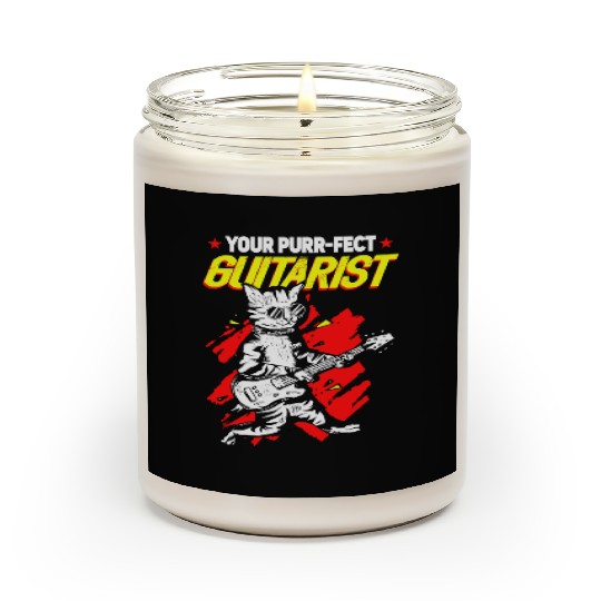 Your Purr-fect Guitarist Cat Musician Kitten Scented Candles