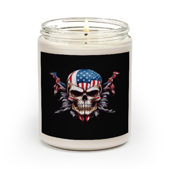 A skull color America flag Scented Candles Design