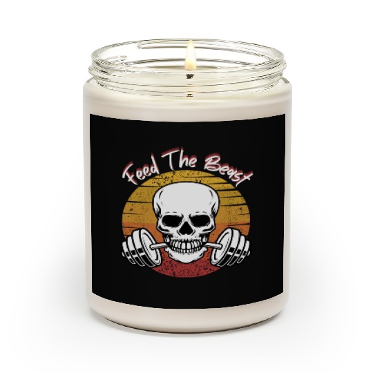 Feed The Beast Skeleton Gym Motivation Scented Candles