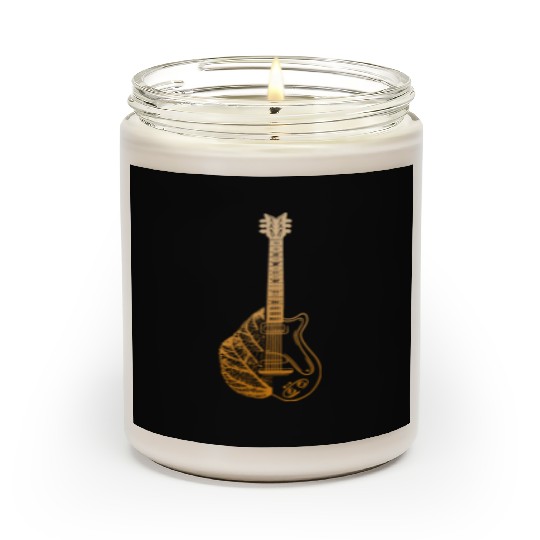Leaf Silhouette Nature Lover Musician Guitarist Scented Candles