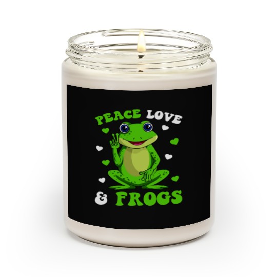 Peace Love Frogs Lover Frog Kids Girls Women Scented Candles