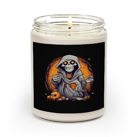 Eerie Halloween Ghoul Art, Spooky Season Delight 5 Scented Candles