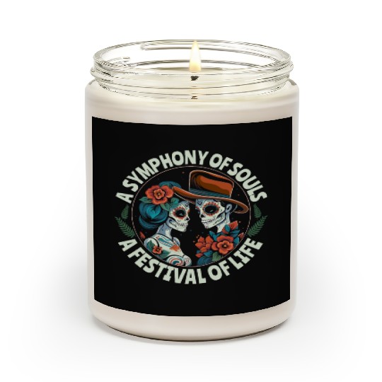 Dia De Los Muertos Sugar Skull Mexican Holiday Scented Candles