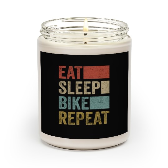 Vintage Retro Eat Sleep Bike Repeat Gift Funny Scented Candles