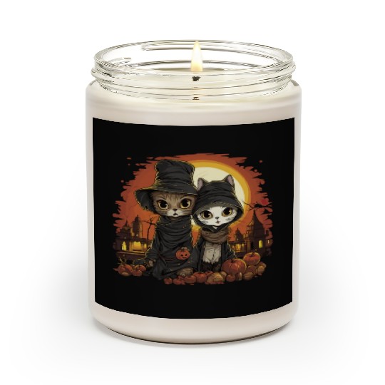Cute Kittens Trick or Treating - Happy Halloween! Scented Candles