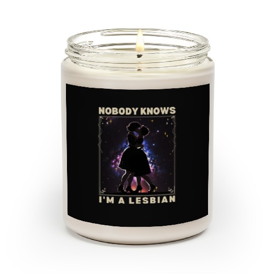 Nobody Knows I'm a Lesbian Couple Kissing LGBTQ Scented Candles