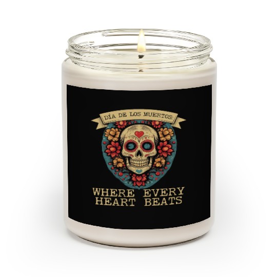 Dia De Los Muertos Sugar Skull Mexican Holiday Scented Candles