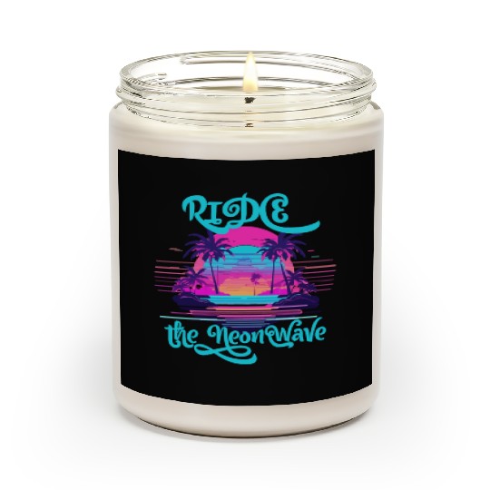 Neon Wave Dreams Ride the 80s Nostalgia Scented Candles