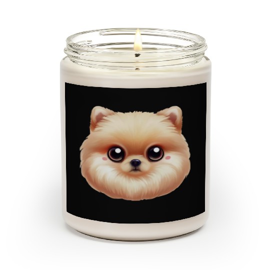 Playful Pomeranian Artwork Scented Candles