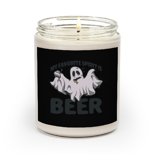 My Favorite Spirit Is Beer Halloween Beer Ghost Scented Candles