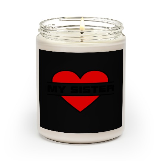 Heart I love my sister for true sisterly love 'Wit Scented Candles