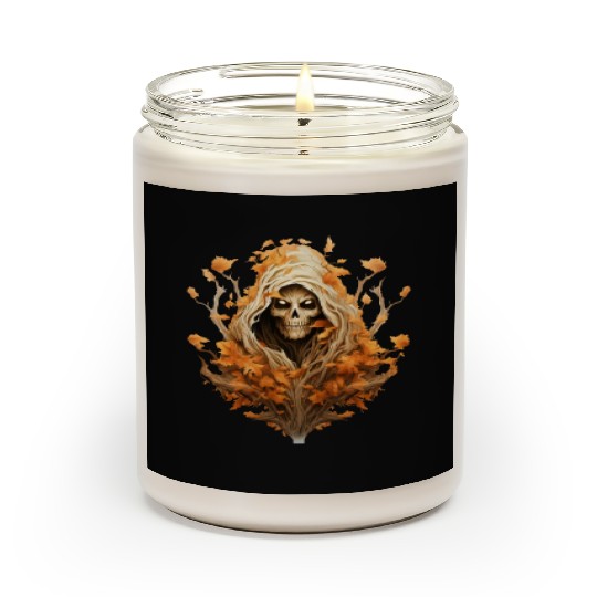 Halloween Autumn with Skull Tree and Grim Reaper Scented Candles
