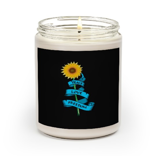 Sunflower Peace love freedom Scented Candles