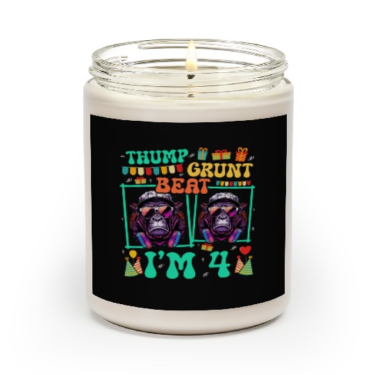 Thump Grunt Beat I'm 4 Gorilla Lover Kid 4th Scented Candles