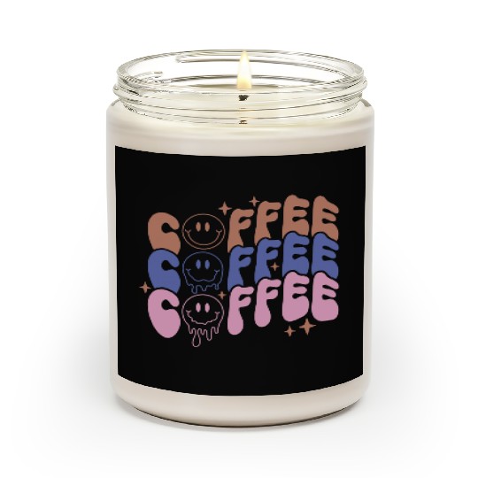 Coffee Melting Face Coffee Lover Typography Scented Candles