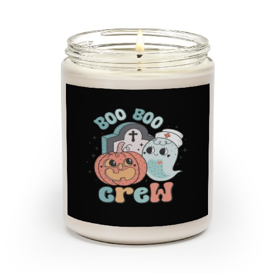 Boo Boo Crew Nurse Funny Ghost Women Halloween Scented Candles