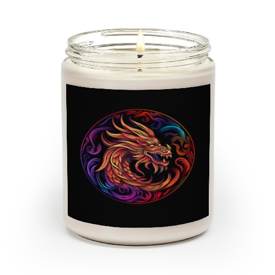 Logo dragon pattern circle pentel color Scented Candles