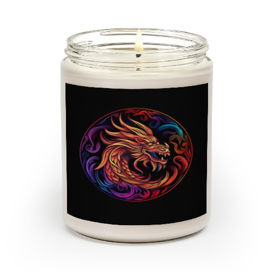 Logo dragon pattern circle pentel color Scented Candles
