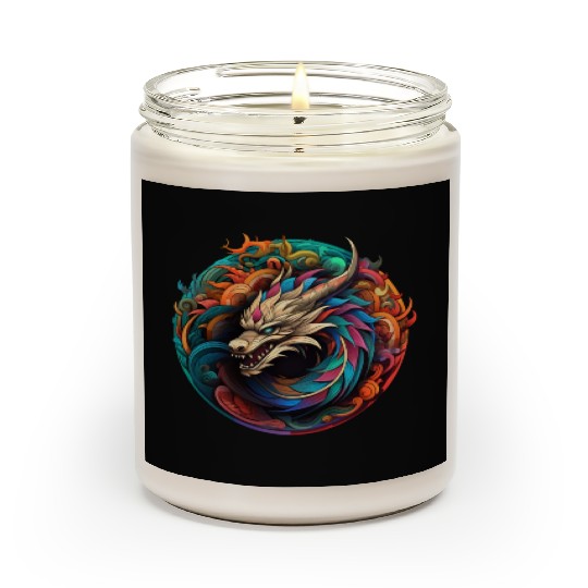 Logo dragon pattern circle pentel color 2 Scented Candles