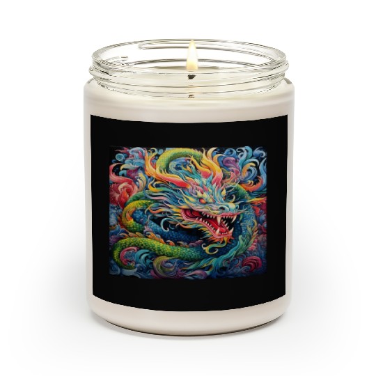 dragon pattern circle pentel color 6 Scented Candles