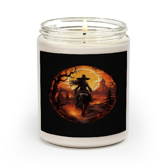 Witchy Cowgirl Riding off into the Full Moon Scented Candles