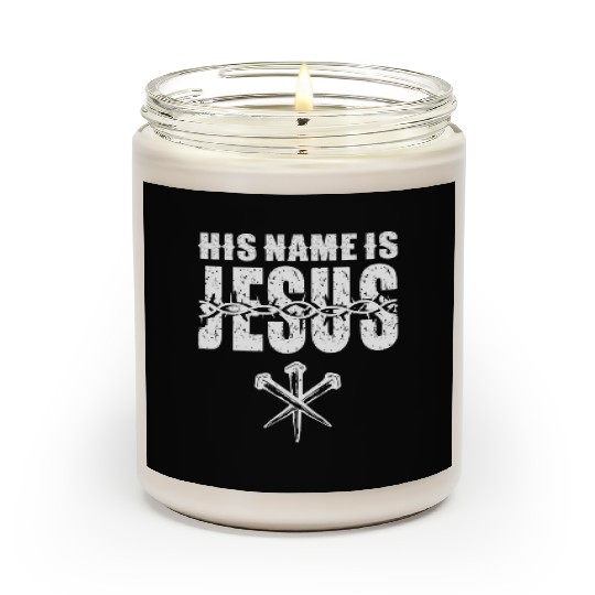 His Name Is Jesus Love Jesus Christian Christmas Scented Candles