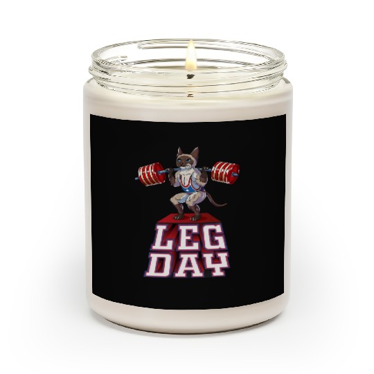 Leg Day Siamese Weight Lifting Squat Gym Scented Candles