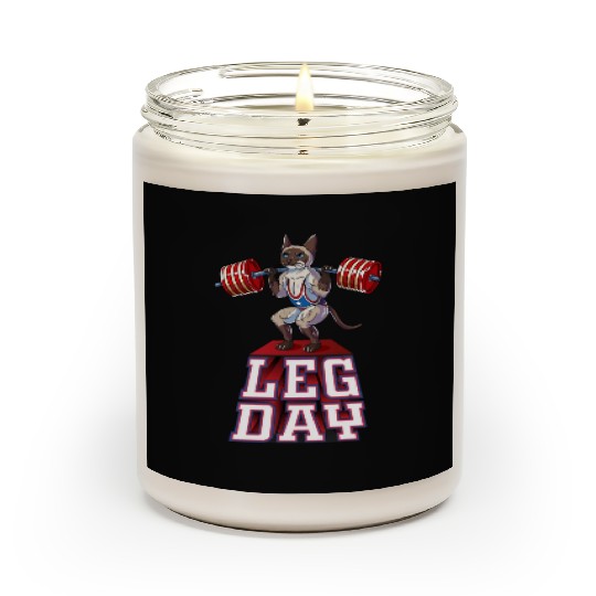 Leg Day Siamese Weight Lifting Squat Gym Scented Candles