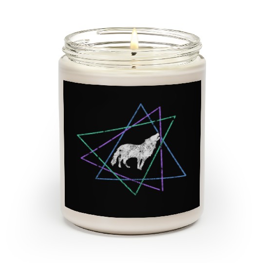 Geometric Howling Wolf Scented Candles