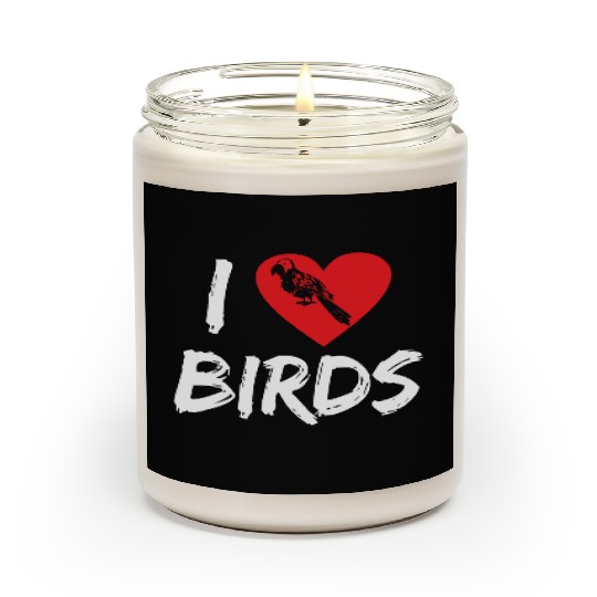 Bird Lover Heart Cute Birdwatcher Parrot Heron Scented Candles