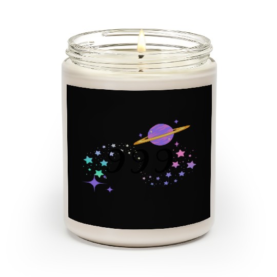 Angel Numbers 999 Purple Saturn with Stars Scented Candles