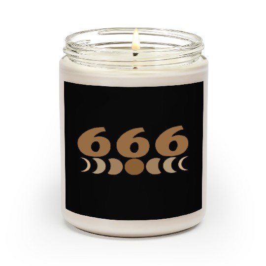 Moon Cycle Brown Angel Numbers 666 Scented Candles