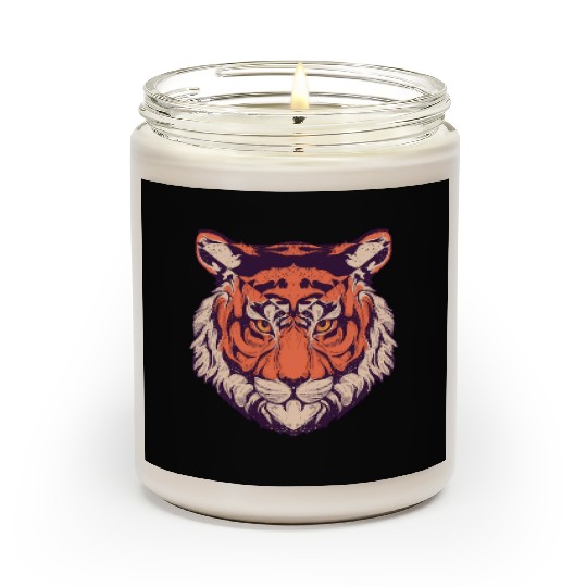 Realist Tiger Tigress Portrait With High Level Of Scented Candles