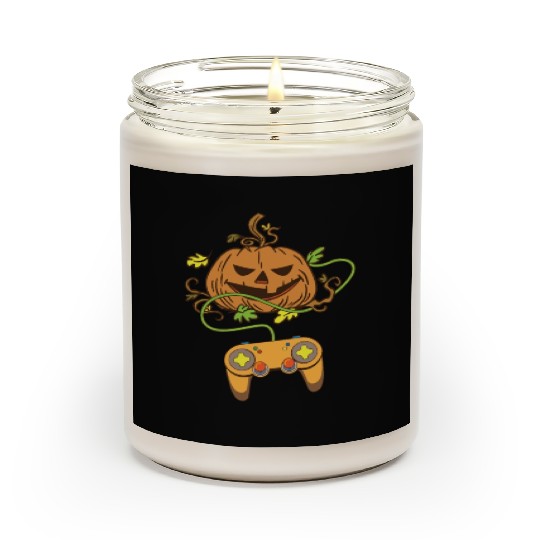 Halloween Pumpkin Head Video Game Controller Scented Candles