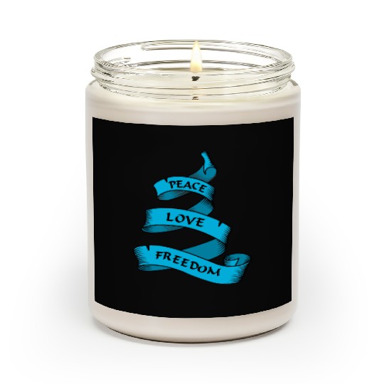 Peace love freedom blue Scented Candles
