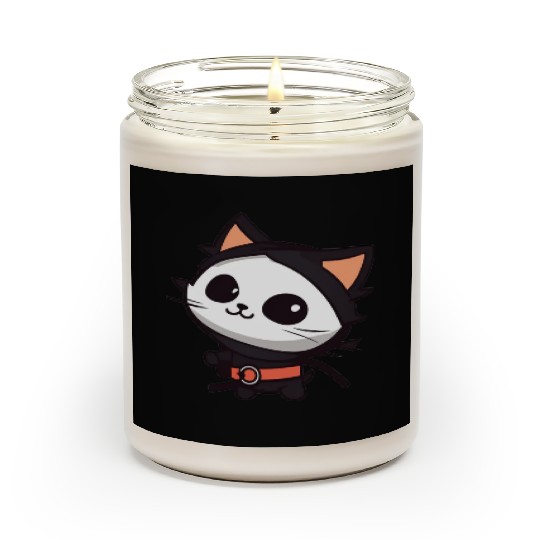 Black Cat Superhero Cartoon Design Scented Candles