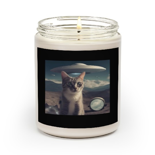 Cat Ufo Alien Area 51 space shuttle Scented Candles