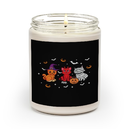 Cute Cats Kitten Funny Lazy Creepy Halloween Scented Candles
