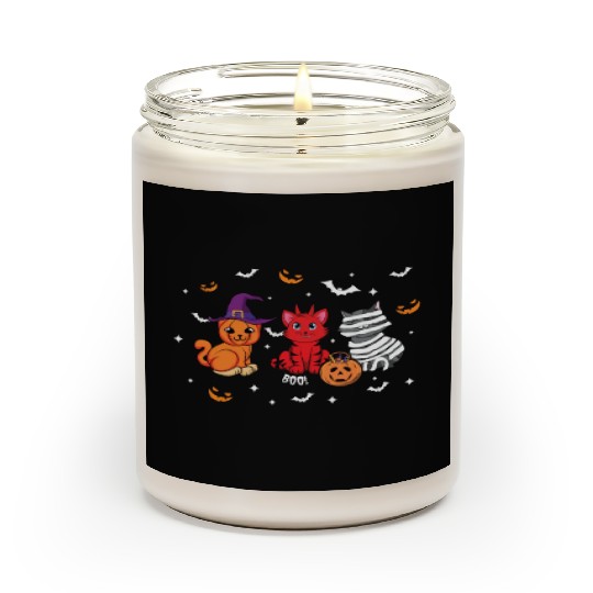 Cute Cats Kitten Funny Lazy Creepy Halloween Scented Candles