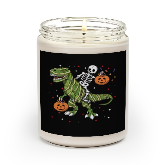 Cool Skeleton Dinosaur Funny Lazy Creepy Halloween Scented Candles