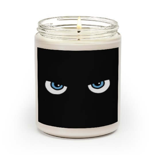 Black Cat Blue Eyes | Halloween Gift For Cat Lover Scented Candles