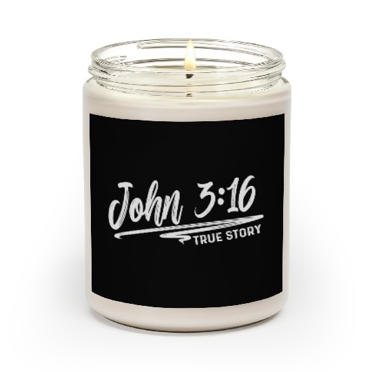 John 3:16 True Story Love Jesus Christian Scented Candles