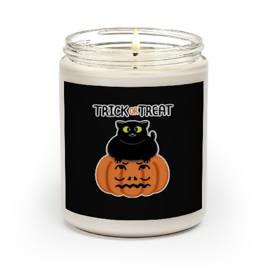 Trick or Treat Black lucky cat with sweetest eyes. Scented Candles