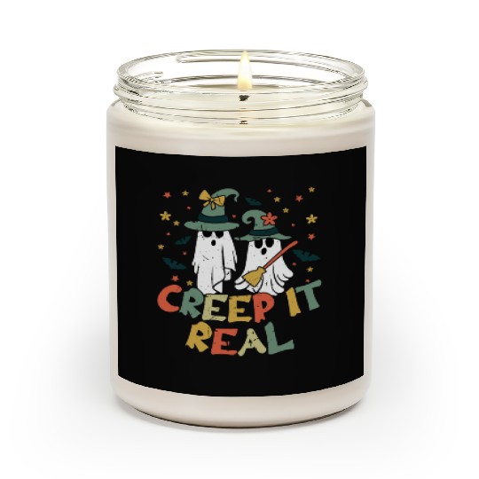 Retro Vintage Ghost Witch Lazy Creepy Halloween Scented Candles