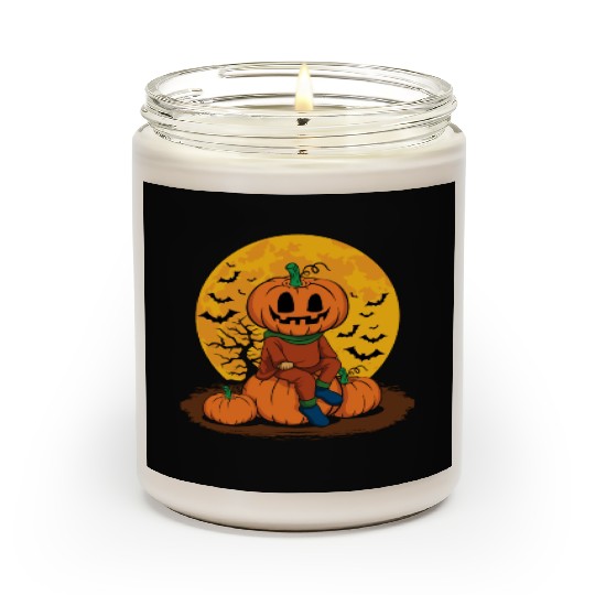 Cool Pumpkin Person Creepy Halloween Pumpkin Scented Candles