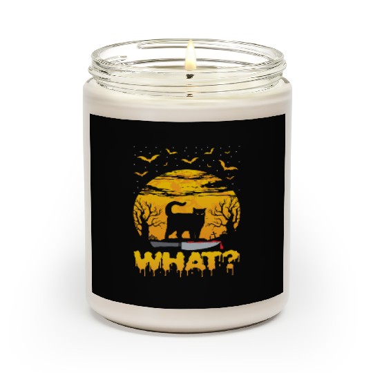 Funny What Cat Scary Creepy Halloween Scented Candles