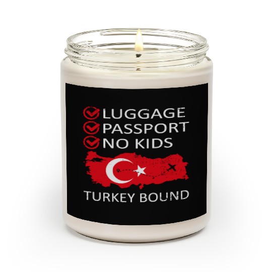 Luggage Passport No Kids Turkey Bound Vacation Scented Candles