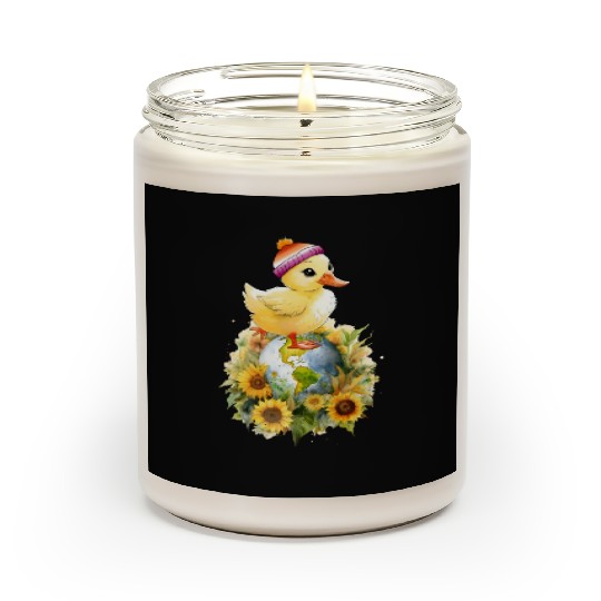 Duck in Lesbian Flag Colors Beanie on Planet Scented Candles
