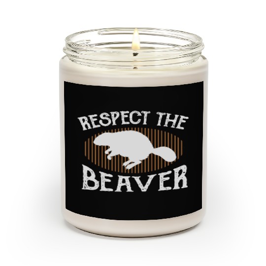 Respect The Beaver retro Beaver Lover groundhog Scented Candles